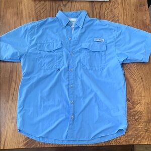 Columbia PFG Blue Classic Casual Button Down Shirt